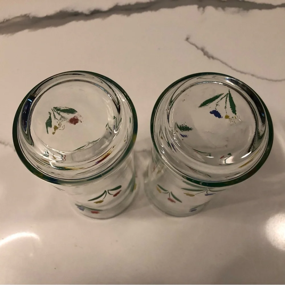 VT Libbey Glasses Jubilee Tulips 2-16oz Glasses